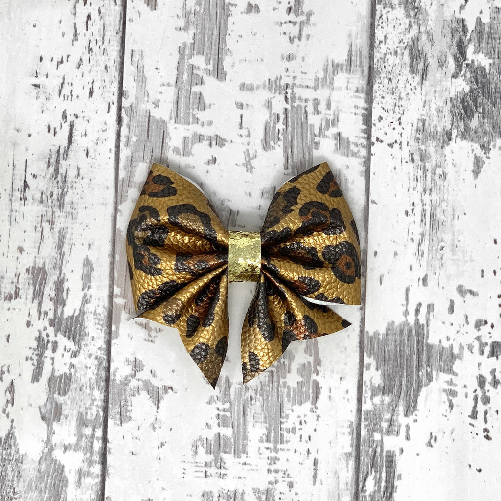 MINI Metallic Leopard Lucy Bow