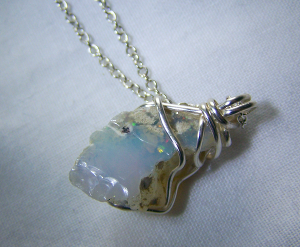 Opal welo raw pendant