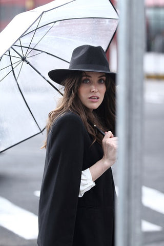 lluvia sombrero fedora