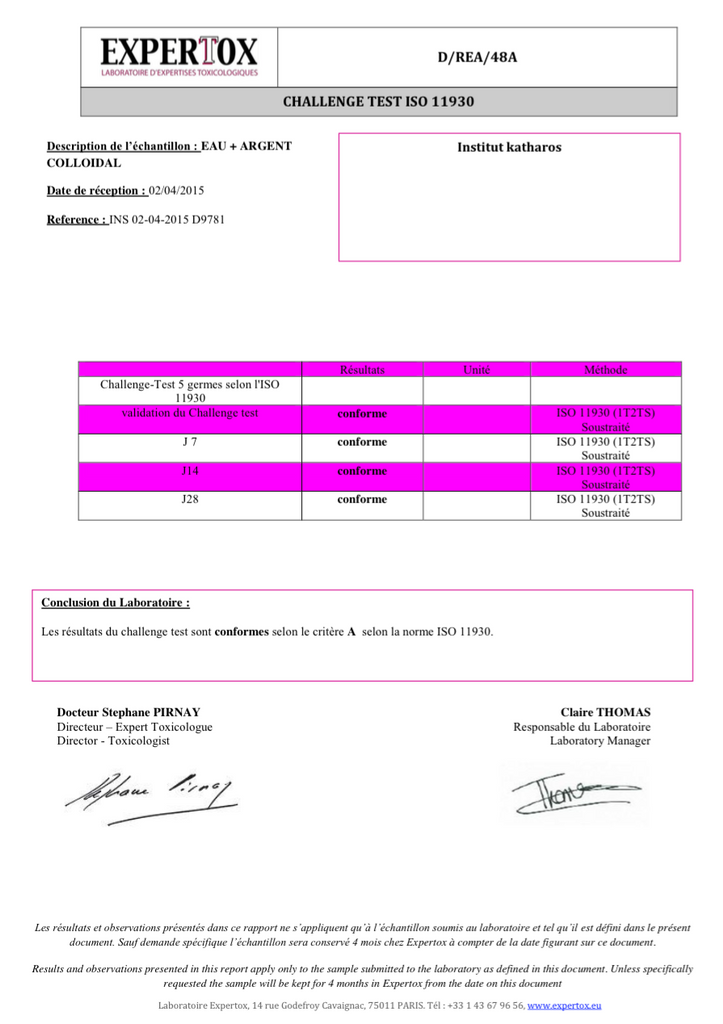 Challenge test IK par Expertox