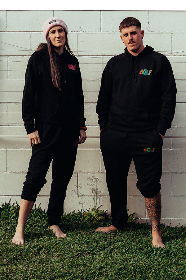 mens and womens golf track pants and hoodies