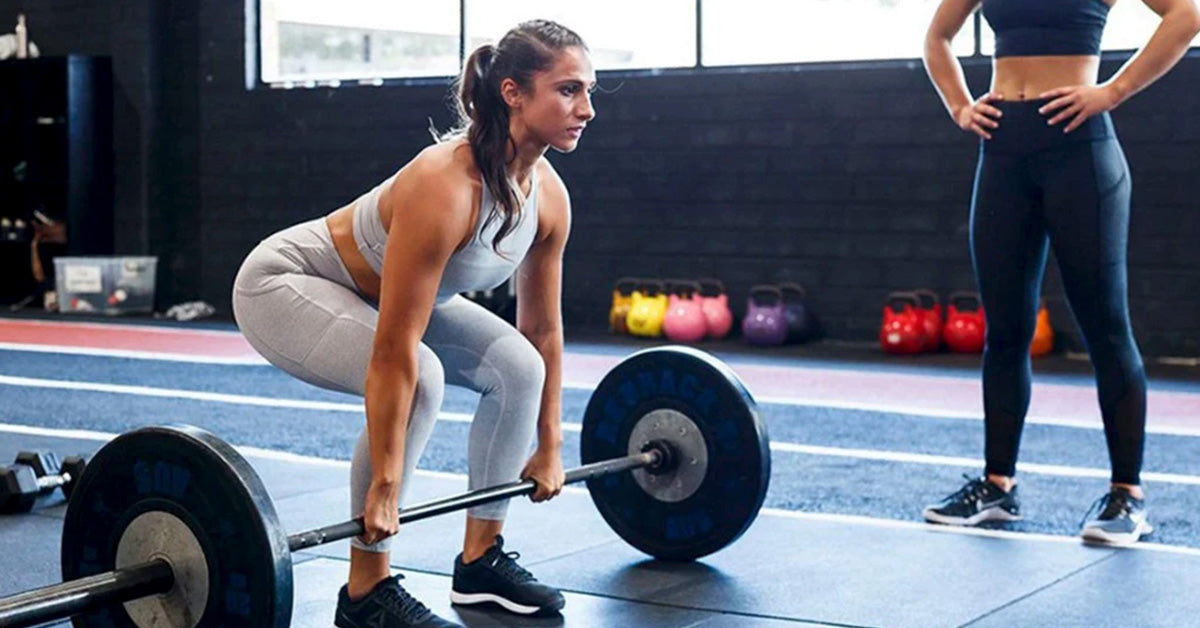 female athlete deadlifting