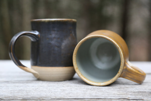Pair of earthy 18 oz. mugs