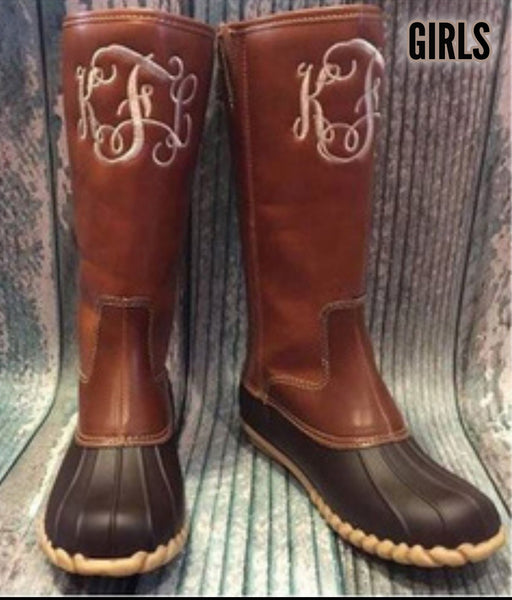 girls tall duck boots