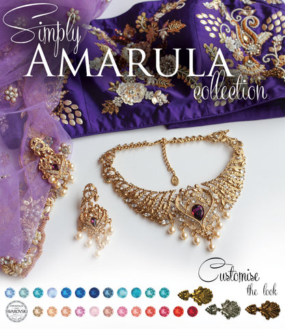 Indian wedding jewellery in purple with Swarovski