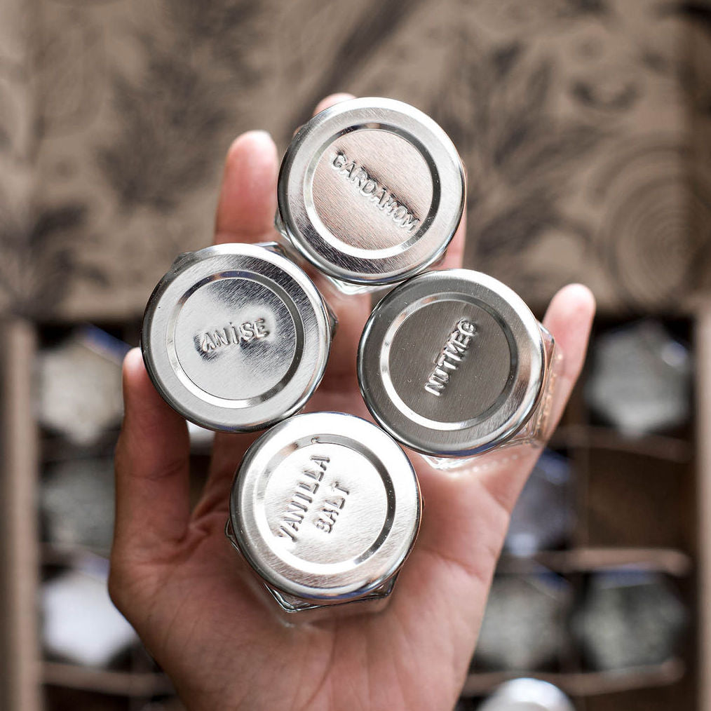 Zero Waste Spice Storage 10 Small Personalized Empty Magnetic Jars