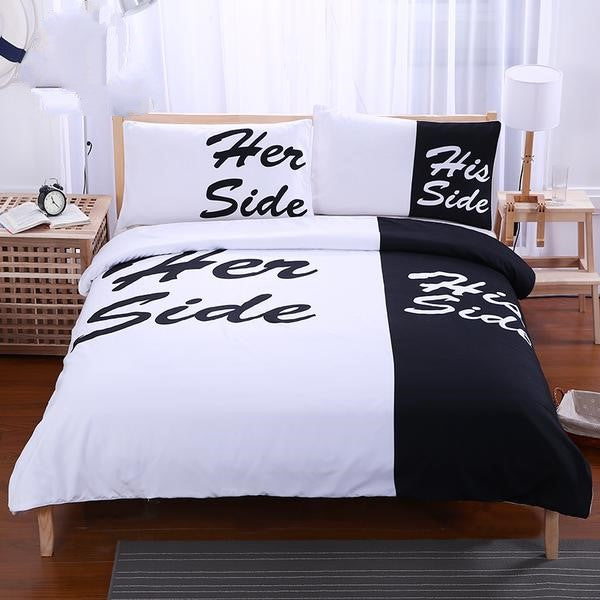 His Her Duvet Cover Bedding Set 3 Pieces Twin Full Queen