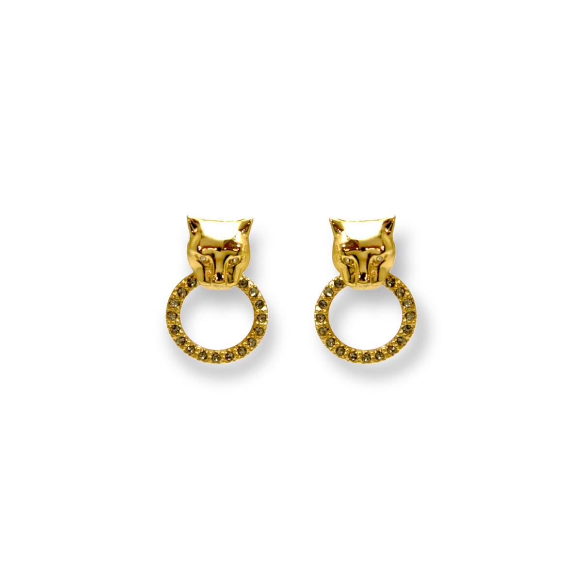 gold panther earrings