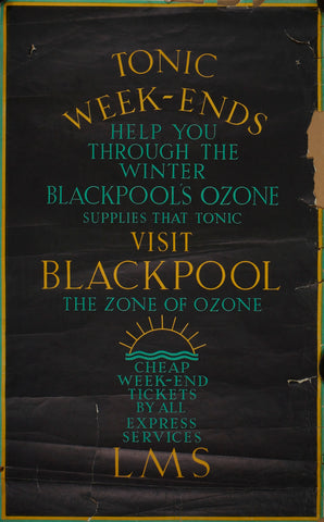 Blackpool Ozone poster, LMS, 1920s