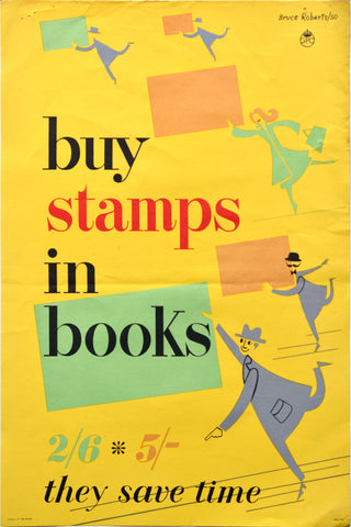 Buy Stamps in Books, GPO poster, Bruce Roberts