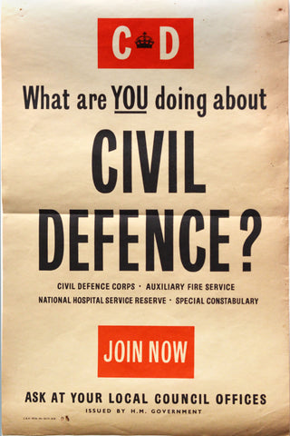 Original Civil Defence poster, c.1950