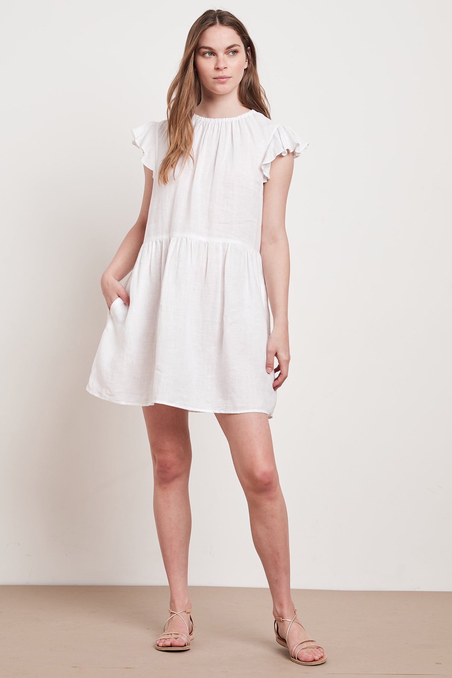 velvet evonne linen dress