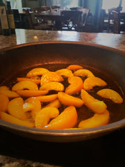 caramelized peaches with peach balsamic vinegar