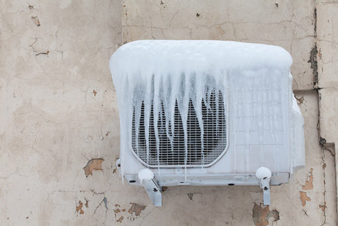 frozen air conditioner icicles