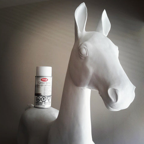 Gesso air dry clay horse sculpture