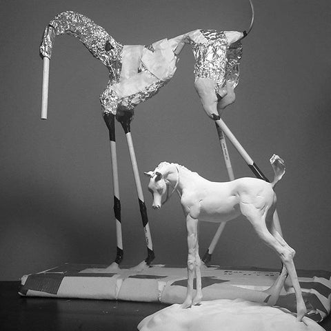 Armature for air dry clay horse sculpture