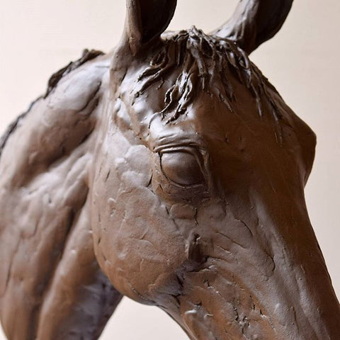 Susie Benes horse sculpture brown mare portrait