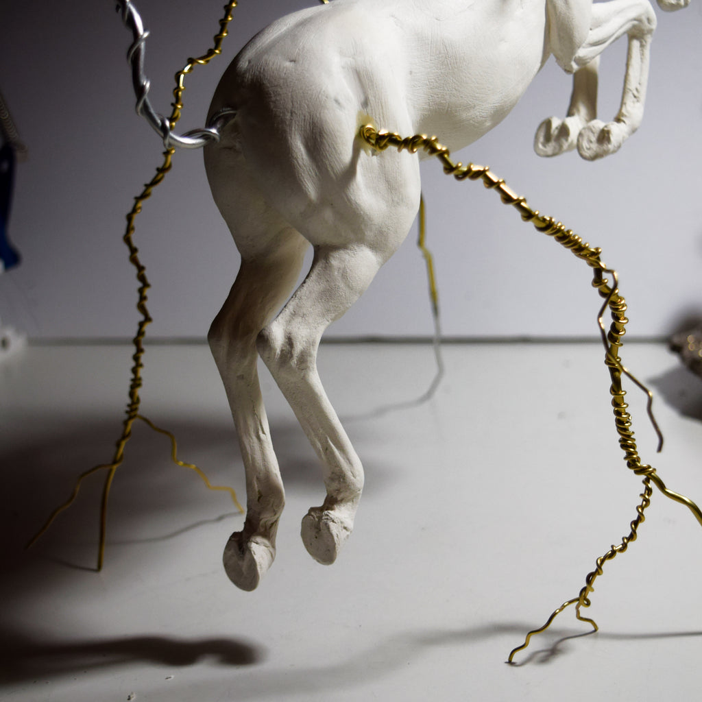 Mixed media horse sculpture by Susie Benes