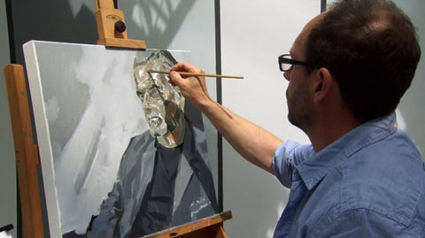 Sky Arts Portrait Artist of the Year - painting Trevor Eve with Greg Mason