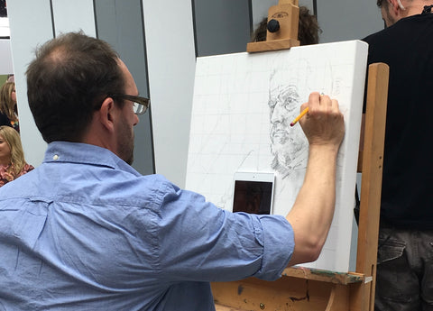 Drawing Trevor Eve on Sky Arts Portrait Artist of the Year - Greg Mason