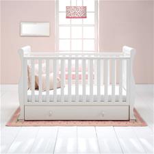 East Coast Alaska Sleigh Cot Bed With Drawer In White Humble