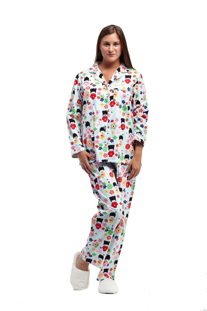 Cedarsuitecabin Long Sleeve Printed Flannel Pajama Set - Cedarsuitecabin