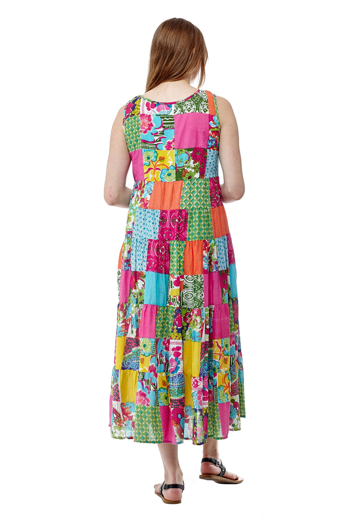 La Cera Multicolored Patchwork Dress - La Cera