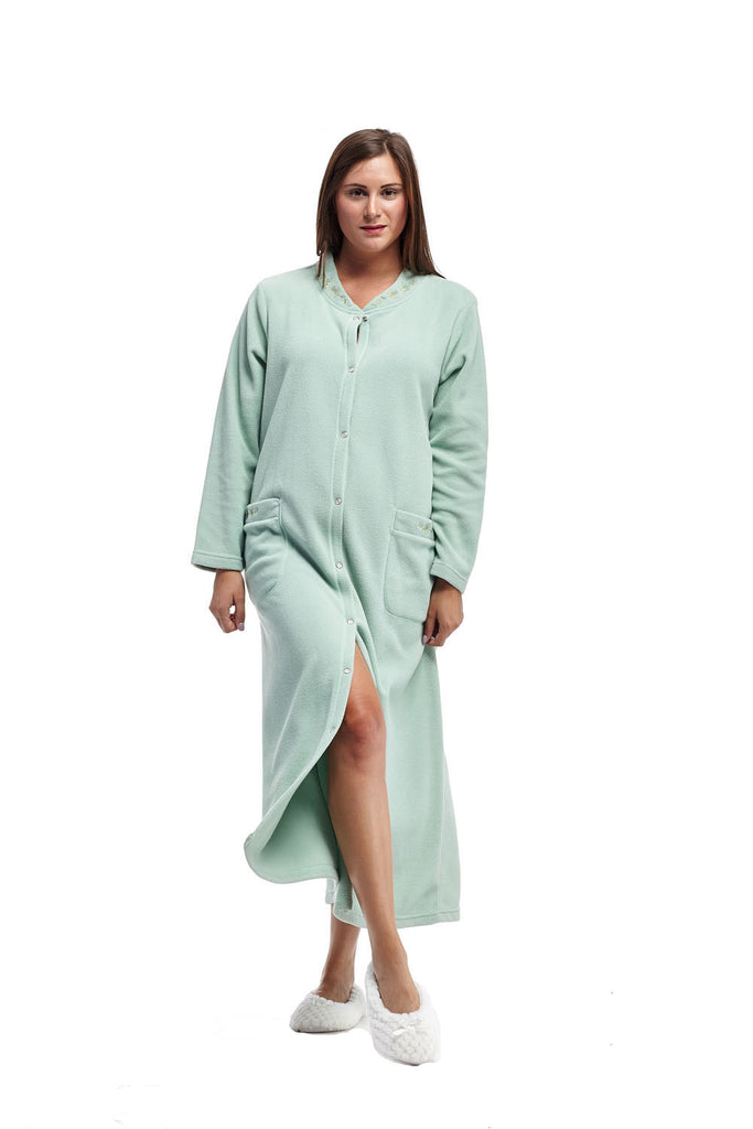 La Cera Snap Front Robe - La Cera