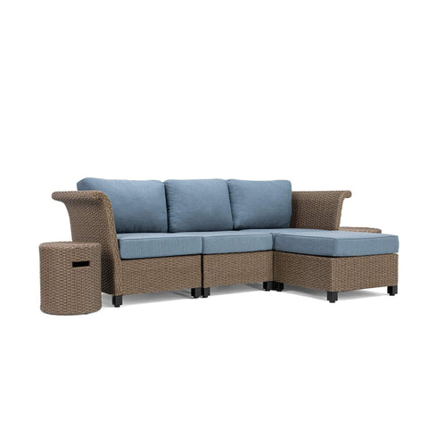 Nolin 3pc Sectional Plus 2 Side Tables and 1 Ottoman (1 Armed Corner Left, 1 Armless Center, 1 Armed Corner Right, 2 Side Tables, 1 Ottoman)
