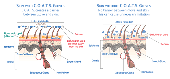 Skin with and without C.O.A.T.S.