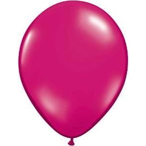 11" RND JEWEL MAGENTA 100CT, QUALATEX PLAIN LATEX
