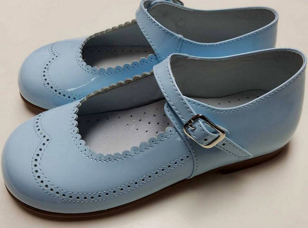 pale blue patent shoes