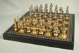 Florence Metal Chessmen on Pressed Leather Board Chess Set - Seasonal Expressions - 2