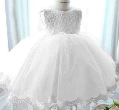 white lace baptism dress