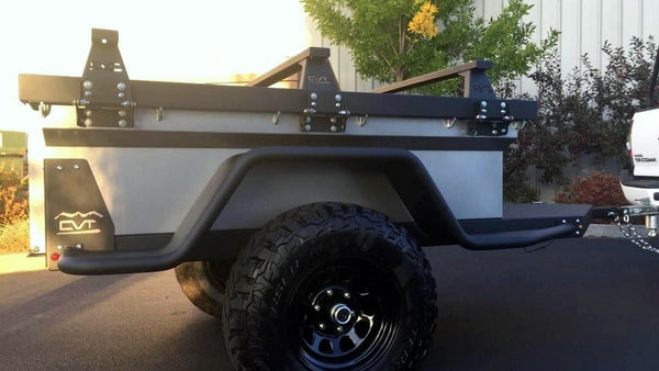 CVT overland trailer with rooftop tent for multi-day off road expeditions
