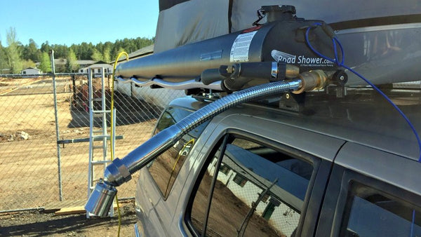 solar shower for overland expeditions and car camping