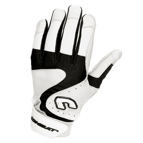 Combat Premium G3 Youth Baseball Softball Batting Gloves - White Black