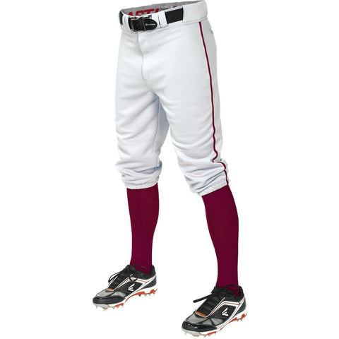 Easton Pro+ Piped Knicker Baseball Pant - White Maroon - Baseball Apparel - Hit A Double