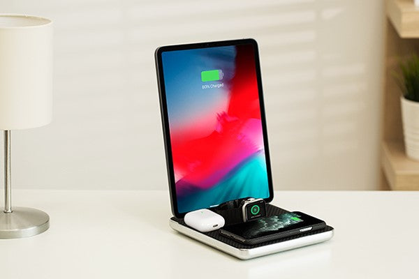 Air Quad, multi-device wireless charger at workplace