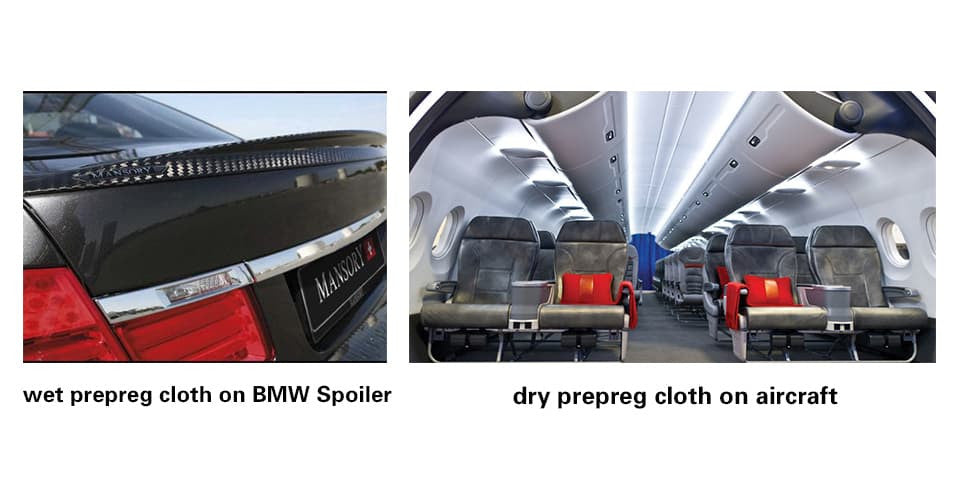carbon fiber cloth include wet prepreg cloth and dry prepreg cloth