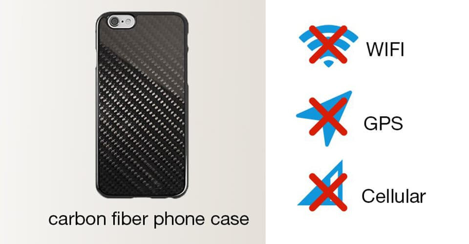 carbon fiber phone cases will do damage to cell phone signal