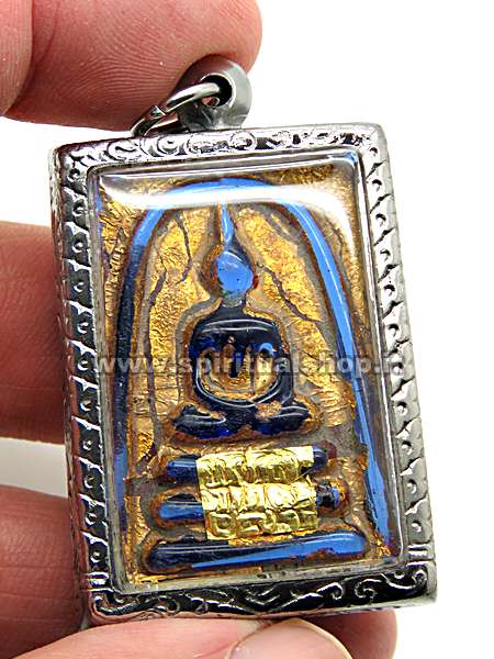 amuleto thailandese kraw somdej blue crystal