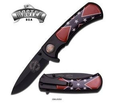 A 8" Confederate Flag Spring Assist Knife