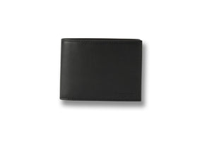 Personalised Engraved Black & Red Bifold Leather Wallet