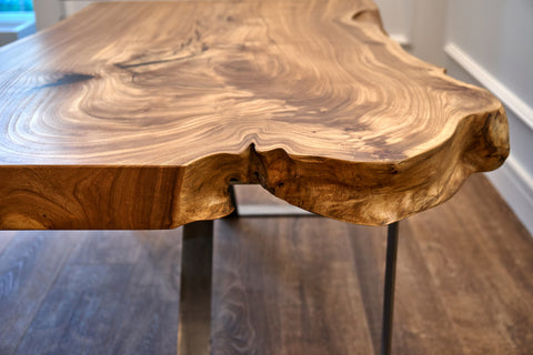 live edge wooden table