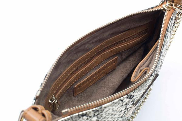 Gold & Black Designer Leather Messenger Handbag by Bobby Schandra