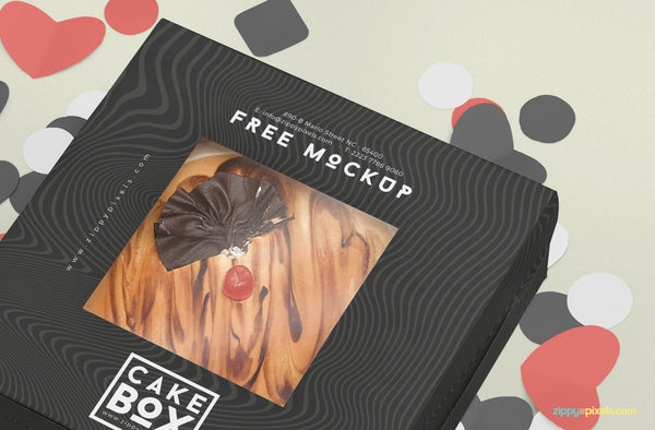 Download Free Lovely Cake Box Mockup Creativebooster PSD Mockup Templates