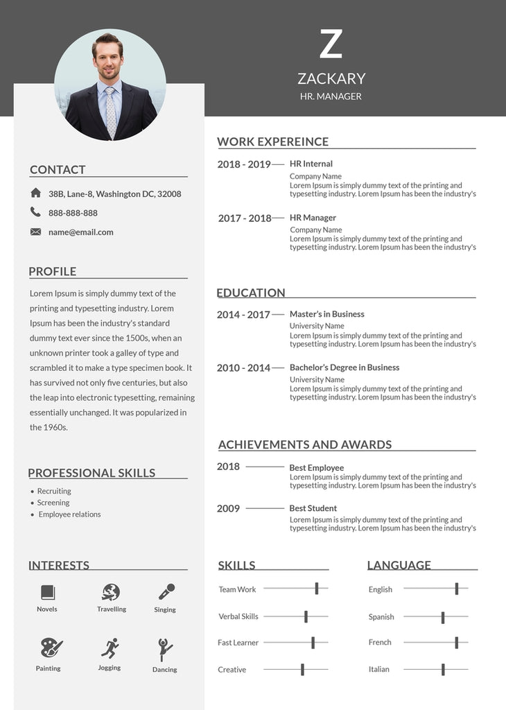 free resume templates in microsoft word (doc/docx) format