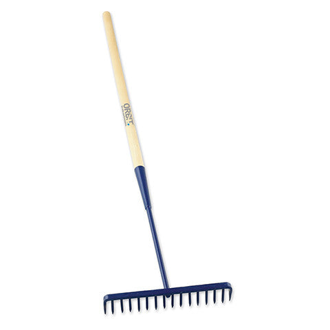 16 Round Teeth Tarmac Rake with Wooden Handle