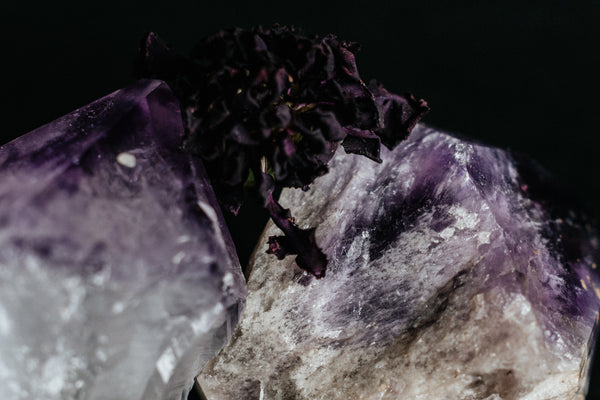 Shop Portland Local Altar PDX Crystals Amethyst Cathedral Benefits Properties Magic Mystics Energies Healing New Age Goth Purple Rocks